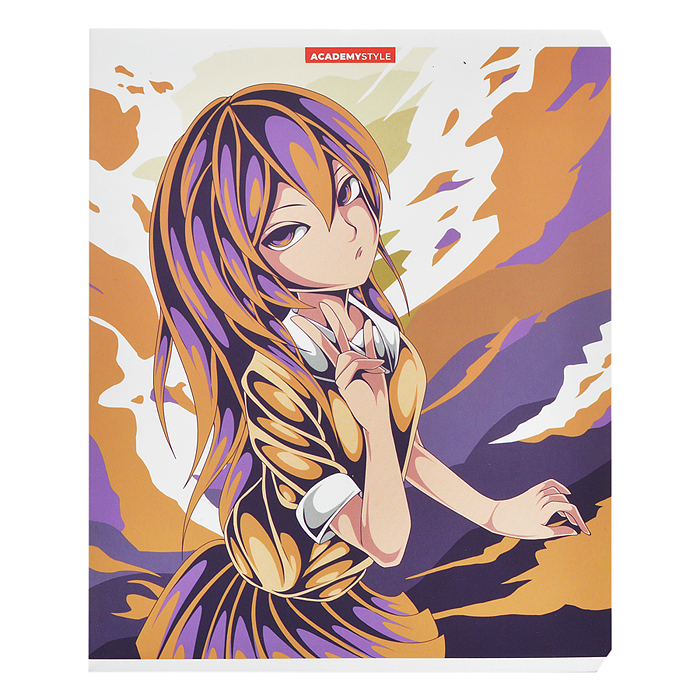 Тетрадь 48л., клетка "Девушки Аниме"отделка софт-тач ламинация Тетрадь 48л., клетка "Девушки Аниме"отделка софт-тач ламинация