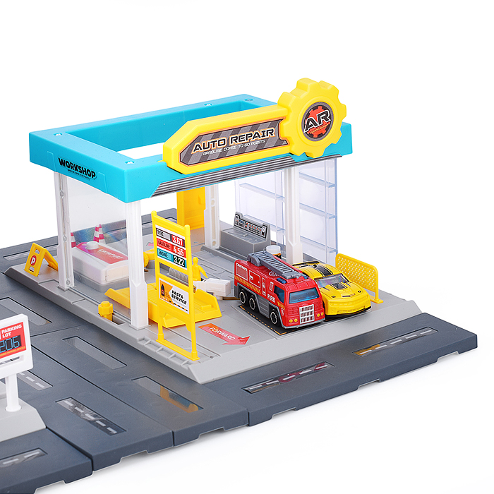 Фото к товару Парковка MH-182 "Городская ремонтная станция" в коробке Парковка MH-182 "Городская ремонтная станция" в коробке