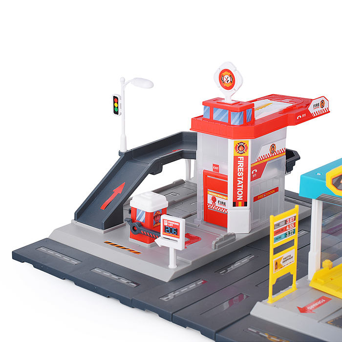 Фото к товару Парковка MH-182 "Городская ремонтная станция" в коробке Парковка MH-182 "Городская ремонтная станция" в коробке