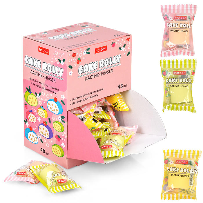 Ластик PVC Cake Rolly/Рулетики 48шт. в картонной дисплей-витрине Ластик PVC Cake Rolly/Рулетики 48шт. в картонной дисплей-витрине