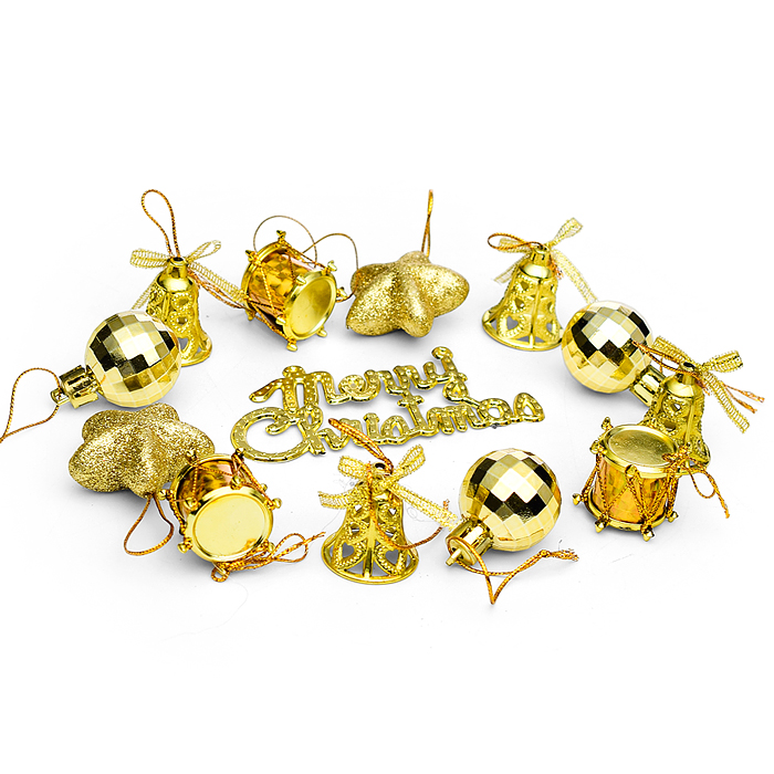 Фото к товару Набор новогодних украшений S2001-1 3см*13шт золото Набор новогодних украшений S2001-1 3см*13шт золото