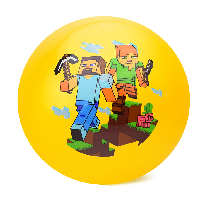 Фото к товару Мяч 23 см с наклейкой "Майнкрафт" Мяч 23 см с наклейкой "Майнкрафт"