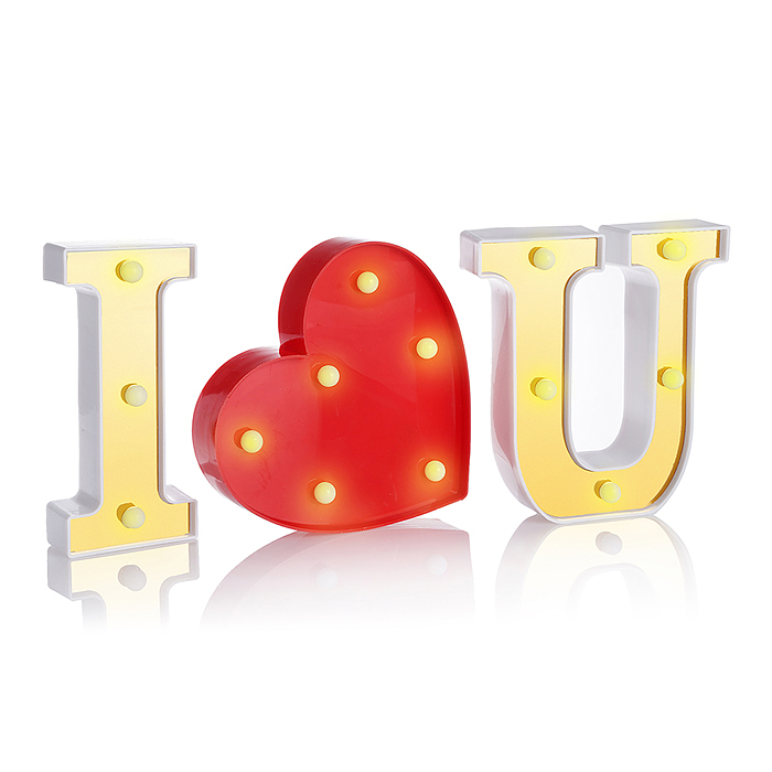 Набор световых фигур I love you, 16 см. Золото/Красный, 1 шт. Набор световых фигур I love you, 16 см. Золото/Красный, 1 шт.