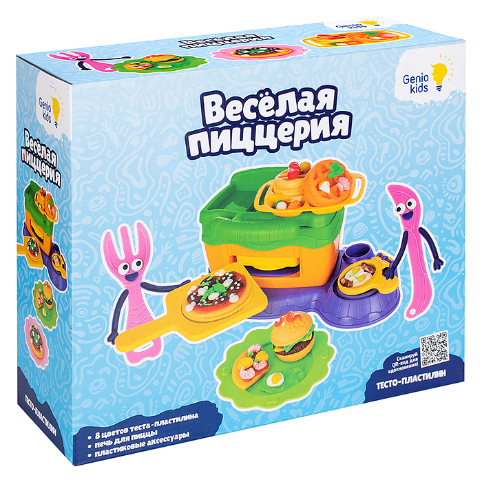 Фото к товару Набор для детской лепки "Тесто-пластилин" Веселая пиццерия Набор для детской лепки "Тесто-пластилин" Веселая пиццерия