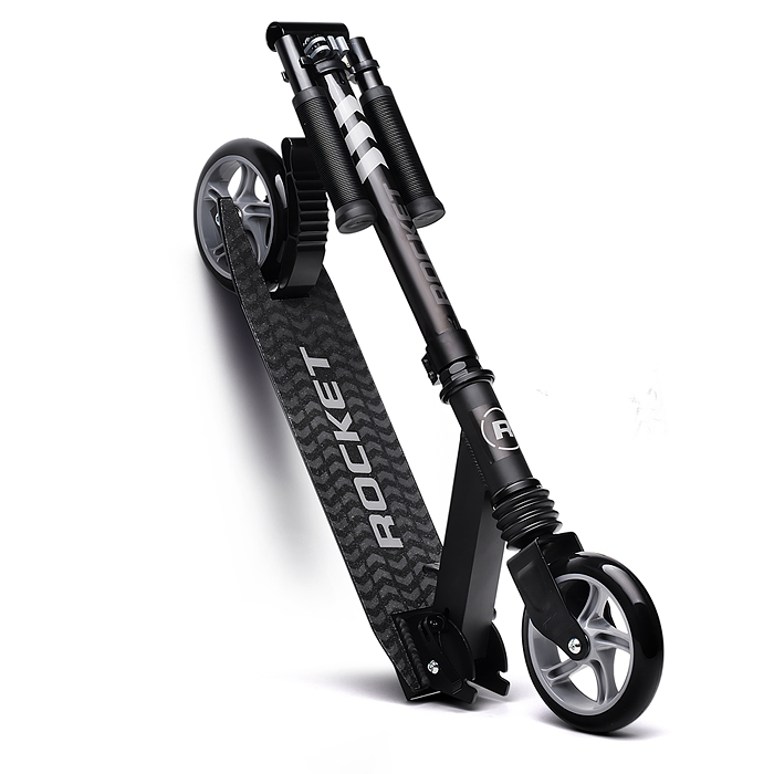 Фото к товару Самокат детский R0201 ROCKET, алюминиевый, колеса PU, 145 мм, черный Самокат детский R0201 ROCKET, алюминиевый, колеса PU, 145 мм, черный