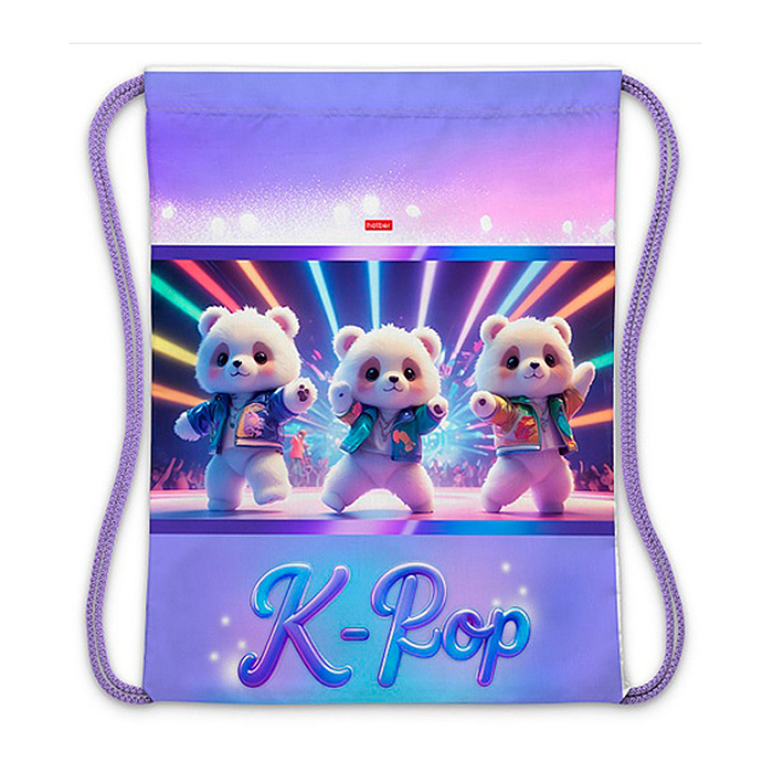 Мешок для сменной обуви 33х42см., 1 отделение "K-pop мишки"