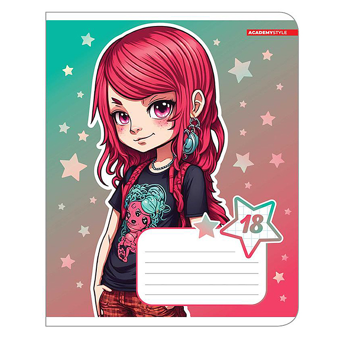 Тетрадь 18л., клетка "Подружки" А5