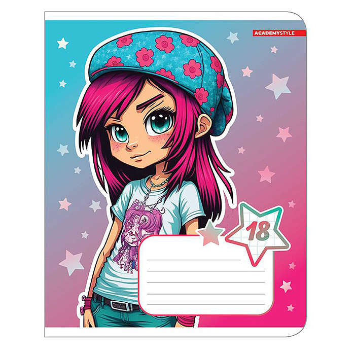 Тетрадь 18л., клетка "Подружки" А5