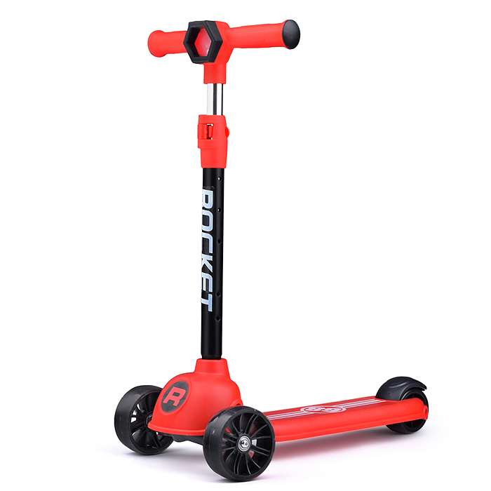 Фото к товару Самокат 3-х колесный ROCKET, красный Самокат 3-х колесный ROCKET, красный