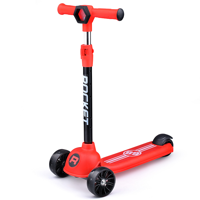 Фото к товару Самокат 3-х колесный ROCKET, красный Самокат 3-х колесный ROCKET, красный