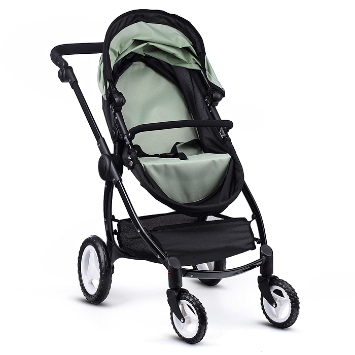 Фото к товару Коляска для кукол 9696 металлическая, цвет черно-зеленый, в пакете Коляска для кукол 9696 металлическая, цвет черно-зеленый, в пакете