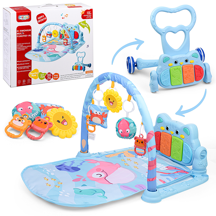 Коврик развивающий 368-8A "Happy growth" голубой, в коробке