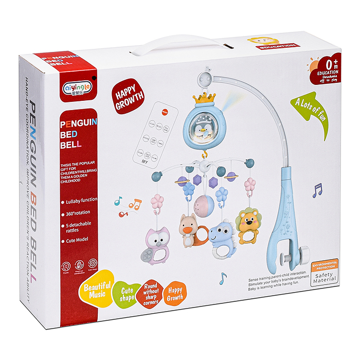 Фото к товару Мобиль на кроватку 368-6B "Радость малыша-1" на батарейках, в коробке Мобиль на кроватку 368-6B "Радость малыша-1" на батарейках, в коробке