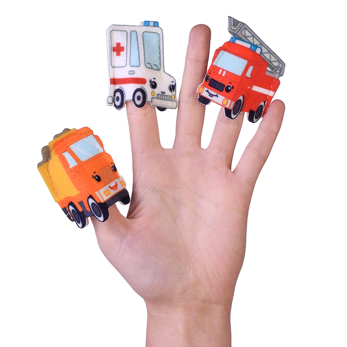 Фото к товару Пальчиковый театр "Транспорт" фетр Пальчиковый театр "Транспорт" фетр