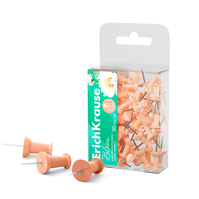 Кнопки силовые ErichKrause Pastel Bloom, Peach