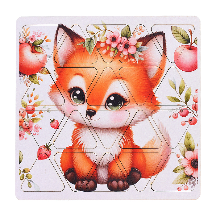 Пазлы малые "Лисичка" 20см х 20см (древесный материал) Пазлы малые "Лисичка" 20см х 20см (древесный материал)