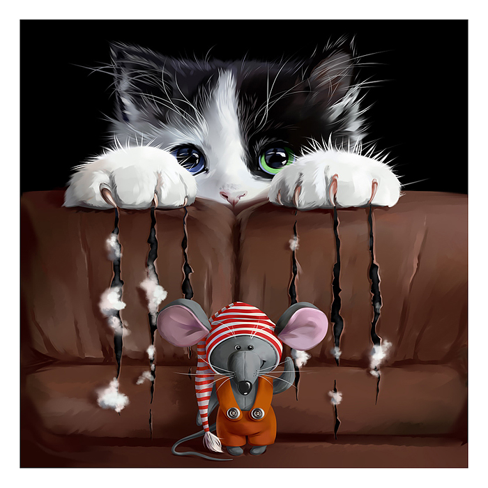 Фото к товару Холст с красками 40х40 по номерам "Лапки-царапки" (в коробке) (30 цв.) Холст с красками 40х40 по номерам "Лапки-царапки" (в коробке) (30 цв.)