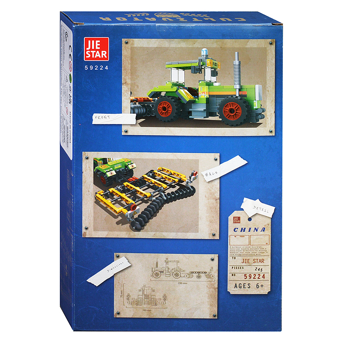 Конструктор 59224 "Трактор-культиватор" 247 дет. в коробке
