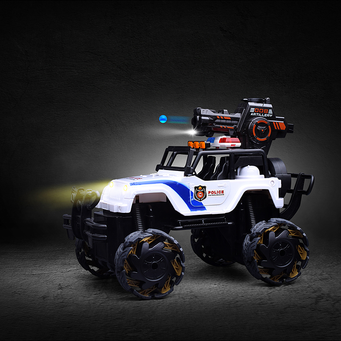 Машина FN118BZ-2 "Джип. Полиция" с пушкой, р/у, 27 MHz, в коробке