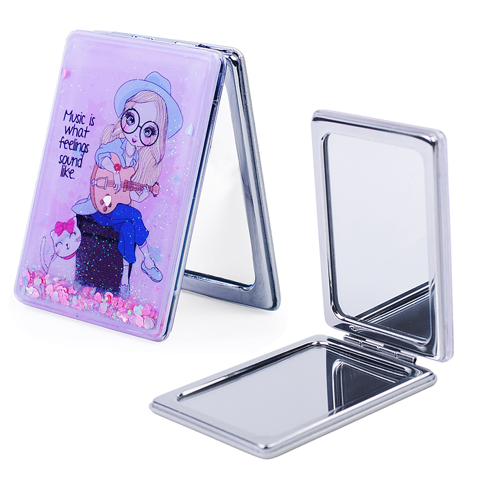 Зеркальце 00-4500 "Стильная девчонка с блестками" в пакете Зеркальце 00-4500 "Стильная девчонка с блестками" в пакете