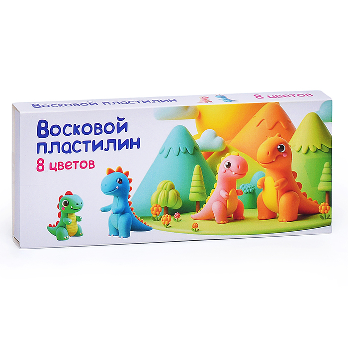 Пластилин для детской лепки "Восковой пластилин 8 цветов"