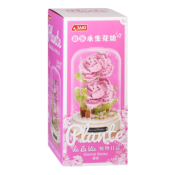 Конструктор JK2676 "Розовая роза в колбе" 147 дет., в коробке