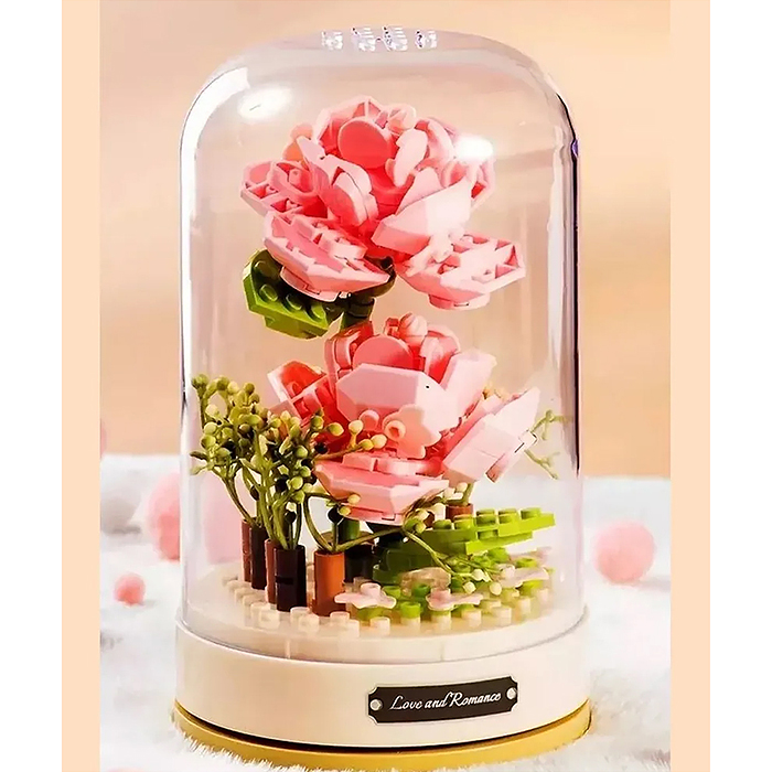 Конструктор JK2676 "Розовая роза в колбе" 147 дет., в коробке