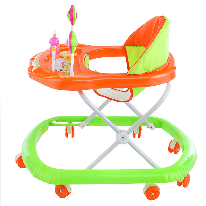 Ходунки 902-B-3 "Бабочка с цветочками" (зеленый-оранжевый) в пакете