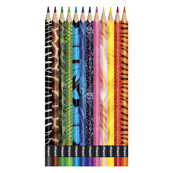 Фото к товару Карандаши цветные 12 цв. "Color'peps" декорированный корпус, в картонной Карандаши цветные 12 цв. "Color'peps" декорированный корпус, в картонной