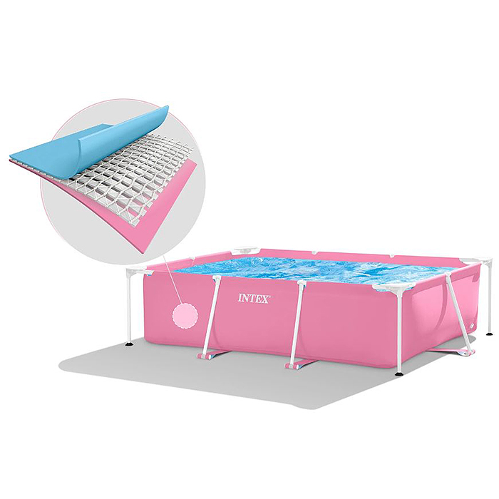 Бассейн каркасный Rectangular Frame, розовый 220x150х60см 1662л., 28266NP INTEX