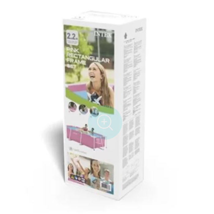 Бассейн каркасный Rectangular Frame, розовый 220x150х60см 1662л., 28266NP INTEX