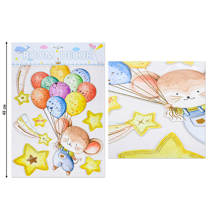 Фото к товару Наклейки интерьерные "Зверушки" МИКС самоклеющиеся фигурные ,объёмные размер наклейки 31* 48 см.. Наклейки интерьерные "Зверушки" МИКС самоклеющиеся фигурные ,объёмные размер наклейки 31* 48 см..