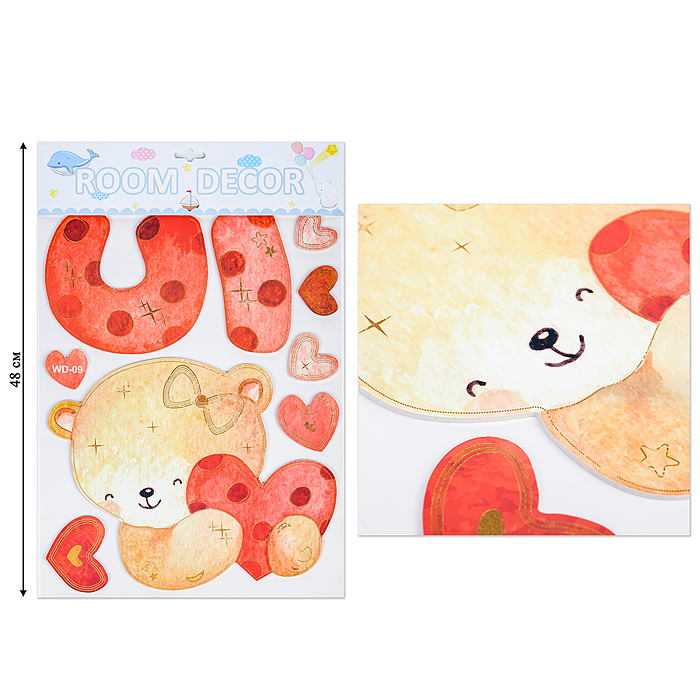 Фото к товару Наклейки интерьерные "Зверушки" МИКС самоклеющиеся фигурные ,объёмные размер наклейки 31* 48 см.. Наклейки интерьерные "Зверушки" МИКС самоклеющиеся фигурные ,объёмные размер наклейки 31* 48 см..