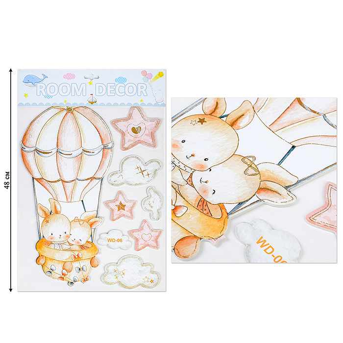 Фото к товару Наклейки интерьерные "Зверушки" МИКС самоклеющиеся фигурные ,объёмные размер наклейки 31* 48 см.. Наклейки интерьерные "Зверушки" МИКС самоклеющиеся фигурные ,объёмные размер наклейки 31* 48 см..