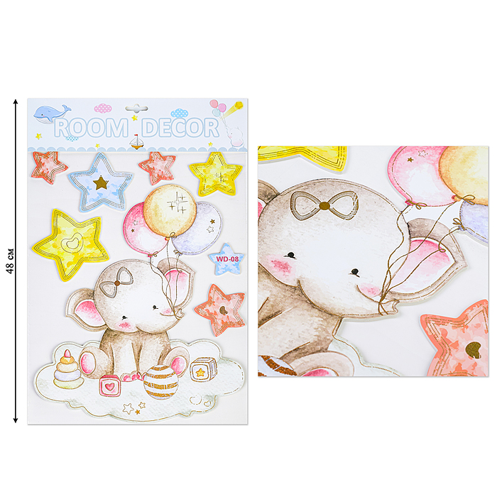 Фото к товару Наклейки интерьерные "Зверушки" МИКС самоклеющиеся фигурные ,объёмные размер наклейки 31* 48 см.. Наклейки интерьерные "Зверушки" МИКС самоклеющиеся фигурные ,объёмные размер наклейки 31* 48 см..