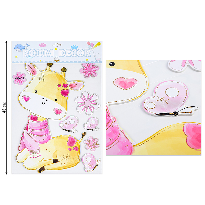 Фото к товару Наклейки интерьерные "Зверушки" МИКС самоклеющиеся фигурные ,объёмные размер наклейки 31* 48 см.. Наклейки интерьерные "Зверушки" МИКС самоклеющиеся фигурные ,объёмные размер наклейки 31* 48 см..