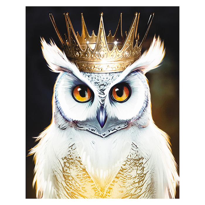 Холст с красками 40х50 по номерам "Совиный король" (в коробке) (30 цв.) 