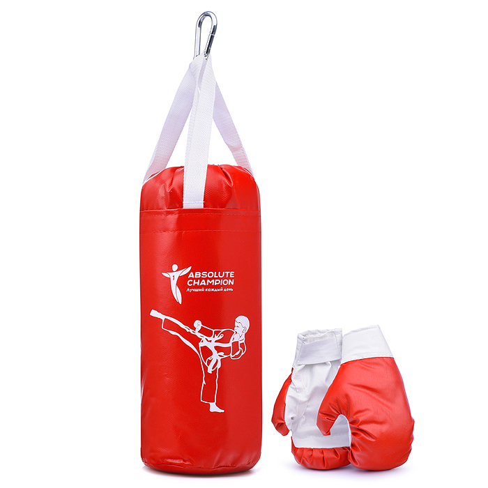 Набор детский игровой "Я-Чемпион" 4кг красный (перчатки, груша) Набор детский игровой "Я-Чемпион" 4кг красный (перчатки, груша)