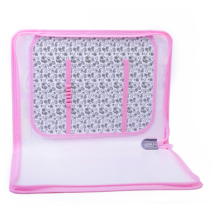 Фото к товару Папка для труда А4 молния вокруг печать на пластике "Девочка кошка" Папка для труда А4 молния вокруг печать на пластике "Девочка кошка"