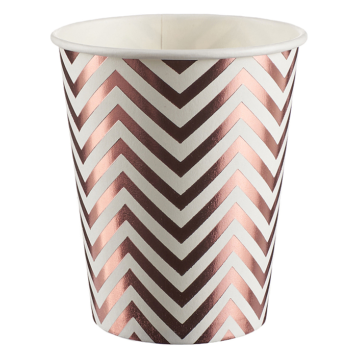 Стаканы (250 мл) Зигзаги, Розовое Золото, Металлик, 6 шт. Стаканы (250 мл) Зигзаги, Розовое Золото, Металлик, 6 шт.