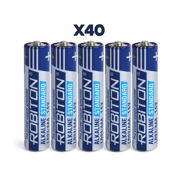 Батарейки алкалиновые ROBITON STANDARD LR03 SR2 (40шт.)
