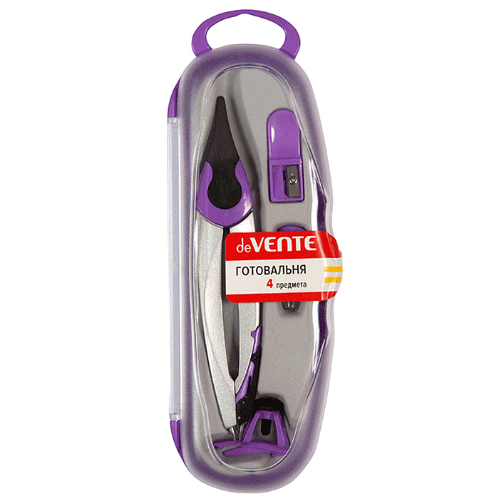 Фото к товару Готовальня (4 предмета) цветной корпус, в пластиковом футляре с блистерным подвесом, ассо Готовальня (4 предмета) цветной корпус, в пластиковом футляре с блистерным подвесом, ассо