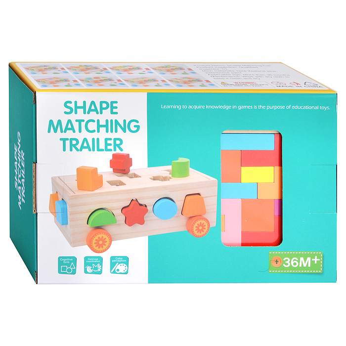 Фото к товару Сортер D1888 "Трейлер с геометрическими фигурами" Сортер D1888 "Трейлер с геометрическими фигурами"