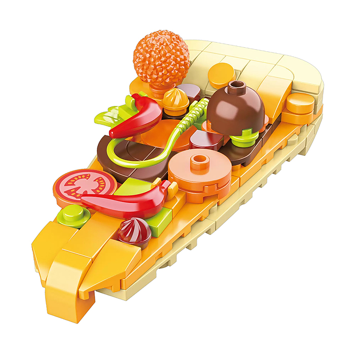 Конструктор JK5651 "Кусочек пиццы" 85 дет., в коробке