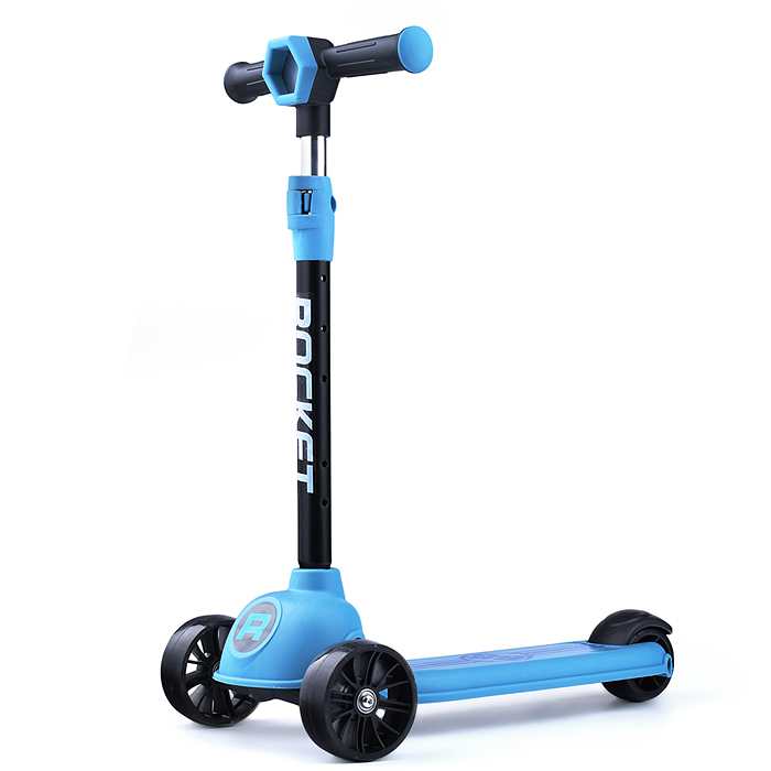 Фото к товару Самокат 3-х колесный ROCKET, синий Самокат 3-х колесный ROCKET, синий