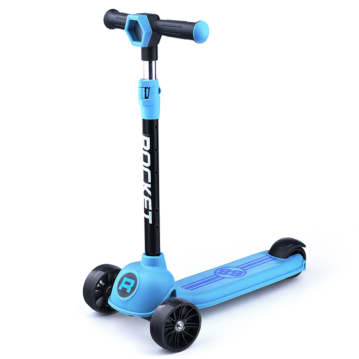 Фото к товару Самокат 3-х колесный ROCKET, синий Самокат 3-х колесный ROCKET, синий