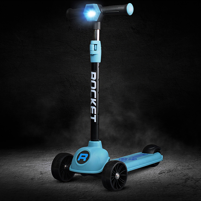 Фото к товару Самокат 3-х колесный ROCKET, синий Самокат 3-х колесный ROCKET, синий