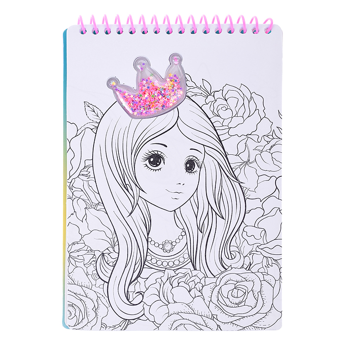 Блокнот- раскраска 20л. А5 с объемной аппликацией "Корона" на гребне