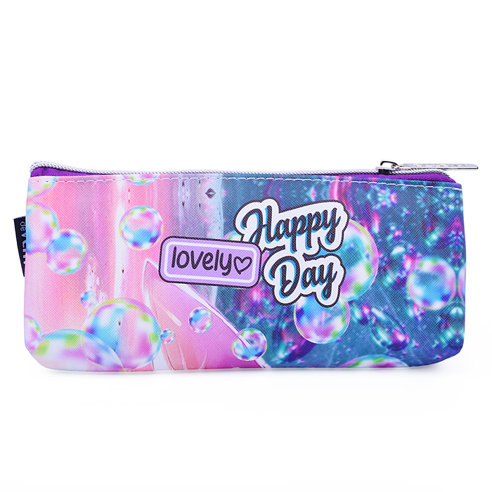 Пенал "Lovely Cat" 21x8x3,5 см, треугольный для 45 предметов, на молнии, антивандальная иск