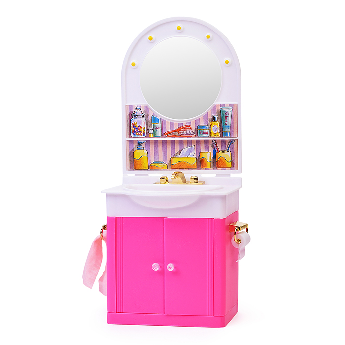 Фото к товару Набор мебели для кукол 98020 "Ванная комната с душевой кабиной" в коробке Набор мебели для кукол 98020 "Ванная комната с душевой кабиной" в коробке